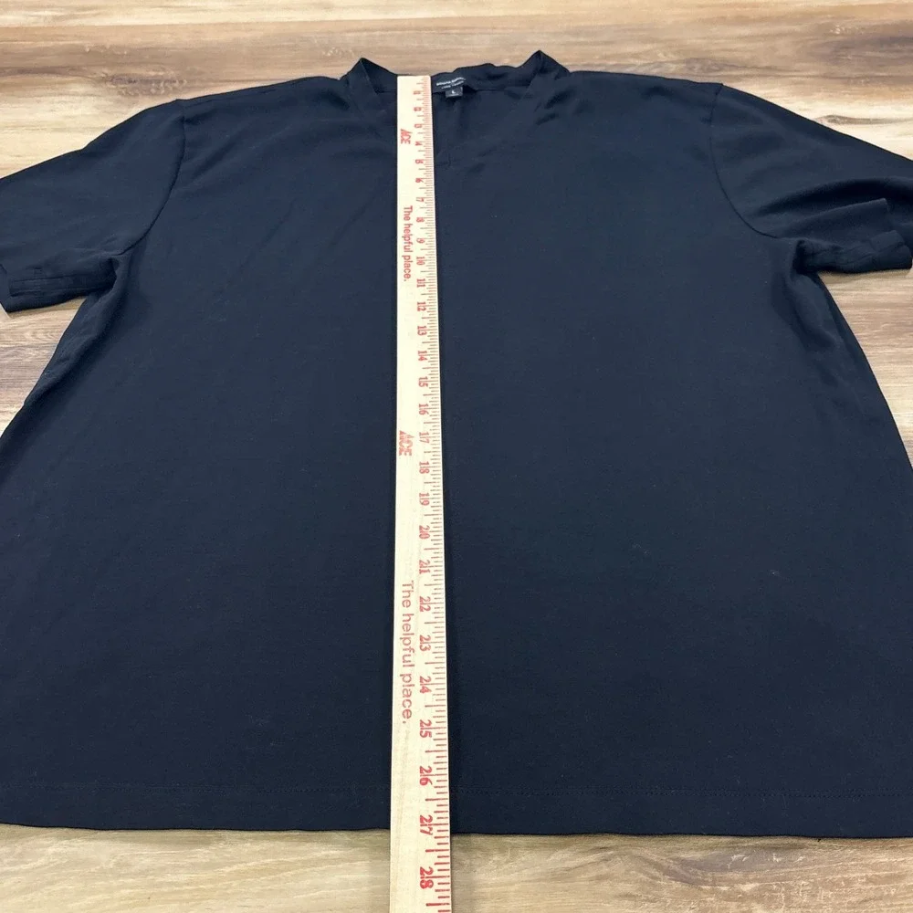 Banana Republic T-Shirt Mens L Luxe Touch Cotton V-Neck Black Minimalist Tee